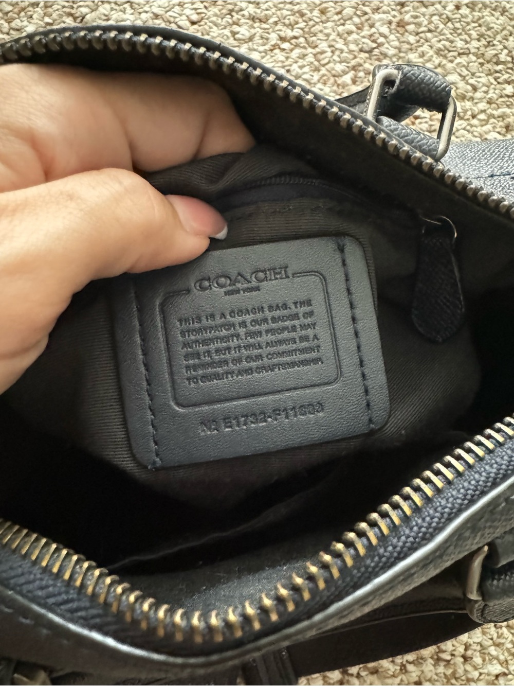 Coach Rowan Satchel Midnight Navy Leather Crossbody Bag - Picture 5 of 5